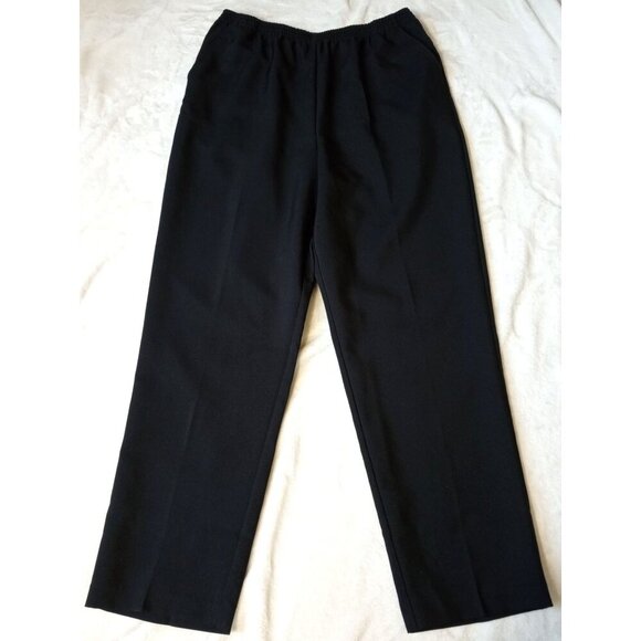 Blair Womens Straight Leg Pull On Pants Black Elastic Waist 18 with pock… - Picture 1 of 11